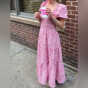 Floral Puff Sleeve Maxi Dress